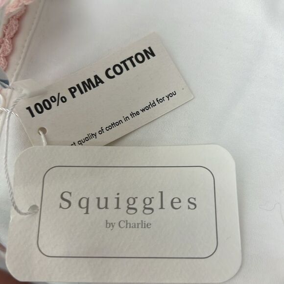 Squiggles by Charlie White and pink Pima Cotton short sleeve day gown 3-6 m NWT - Picture 10 of 13